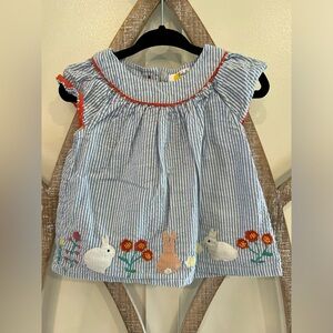 Mini Boden Girls Embroidered Shirt size 12-18 months